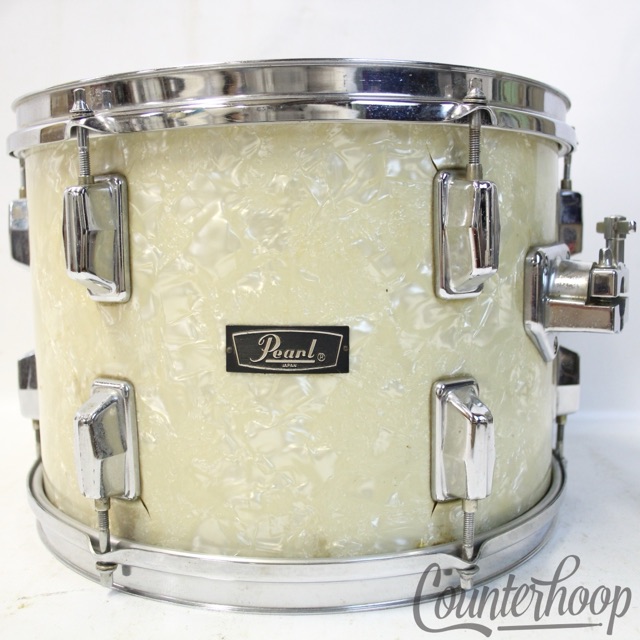 Pearl 13x9"Tom Drum WMP Wood-Fiberglass Tom Drum White Marine Vintage 70s Japan — main photograph