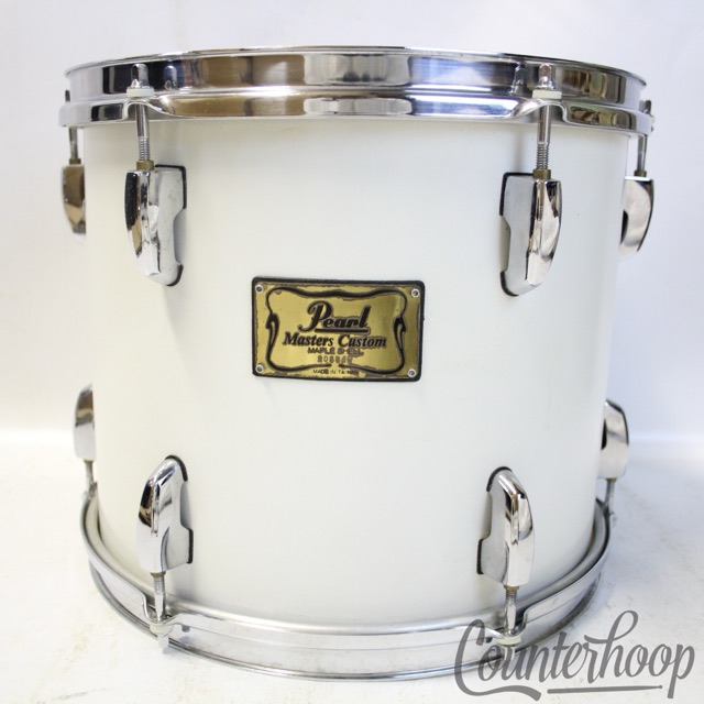 Pearl Masters Custom 12x10"Tom Drum Opal White Lacquer 8Ply 100%Maple Vintage90s — main photograph