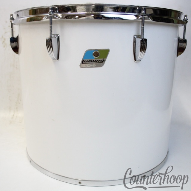 Ludwig 16x14"Concert/Floor Tom Drum White Cortex Wrap Vintage 70s Blue/Olive B/O — main photograph