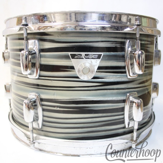 Ludwig 12x8" Blue Strata Standard Tom Drum 3Ply African Mahogany Vintage 70s USA — main photograph