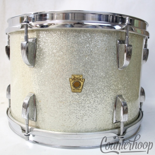 Ludwig 12x8"Silver Sparkle Tom Drum Super Classic Vintage 60s Keystone 3Ply USA — main photograph