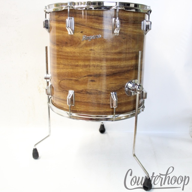 Rogers 16x16"Koa Floor Tom Drum Powertone Knobby Mount Hex Legs Vintage 70s 9/72 — main photograph