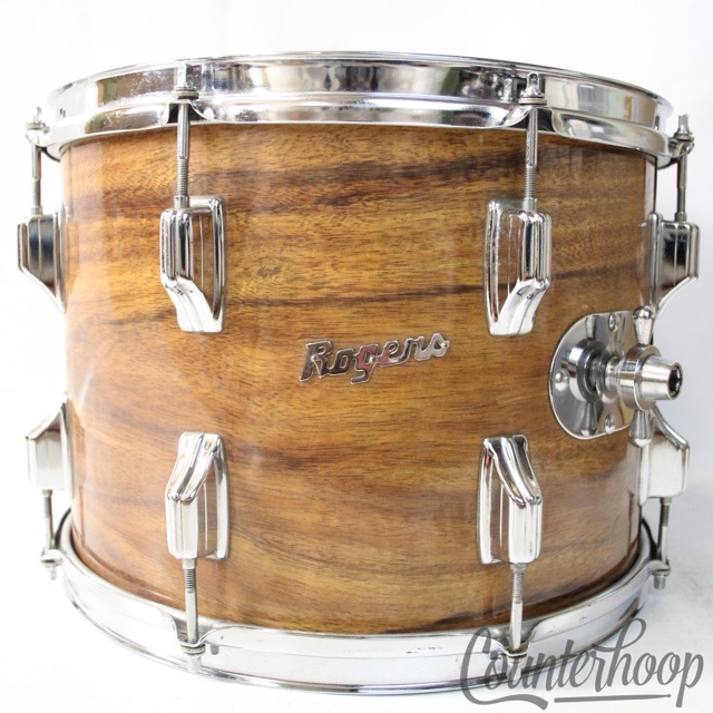 Rogers 14x10"Koa Tom Drum Powertone Machined MT Swivomatic USA Vintage 70s 9/72 — main photograph