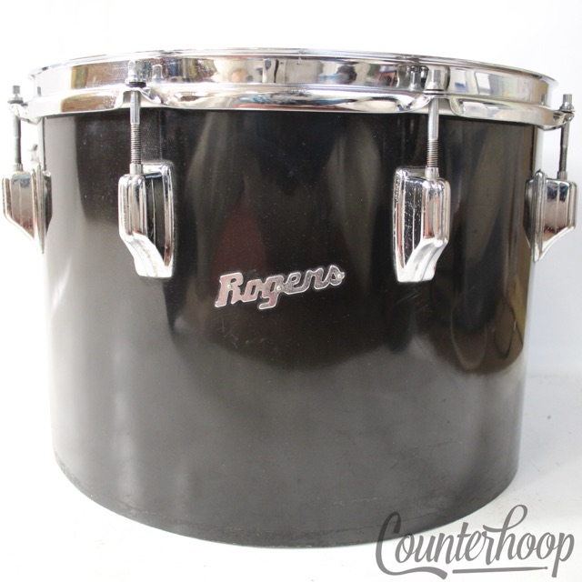 Rogers 14x10"Jet Black Pearl Concert Tom Drum Powertone Swivomatic Vintage 70s* — main photograph