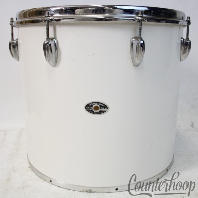 Slingerland 16x14" Concert Floor Tom Drum 3Ply White Gloss Pearl Vintage 70s USA — main photograph
