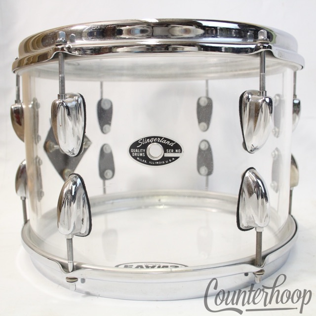 Slingerland 12x8"Phantom Acrylic Vistalite Tom Drum Vintage 70s Niles Sound King — main photograph