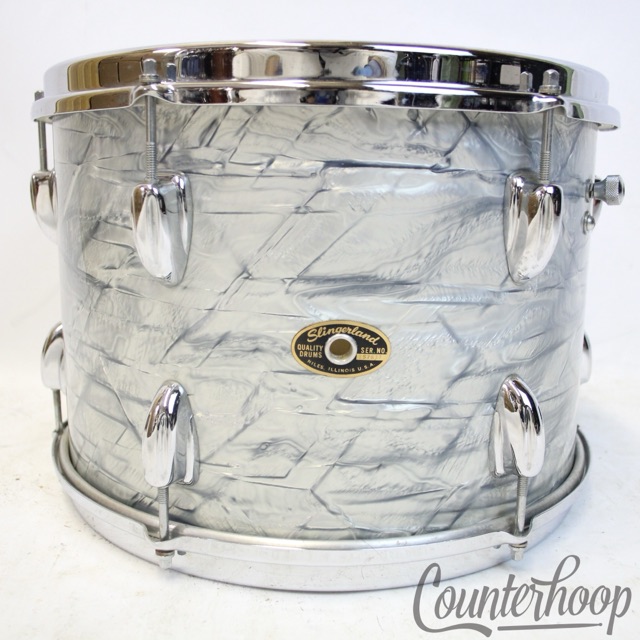Slingerland 13x9" 60s Sky Blue Pearl Tom Drum Chrome Brass COB Stick-Saver Rims — main photograph