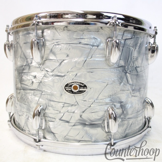 Slingerland 14x10" Sky Blue Pearl Tom Drum 70s Chrome Sound King Stick-Saver SBP — main photograph