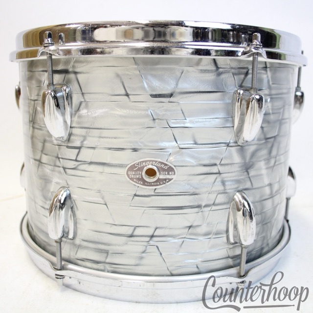 Slingerland 13x9" 70s Sky Blue Pearl Tom Drum Chrome Sound King Stick-Saver Rims — main photograph