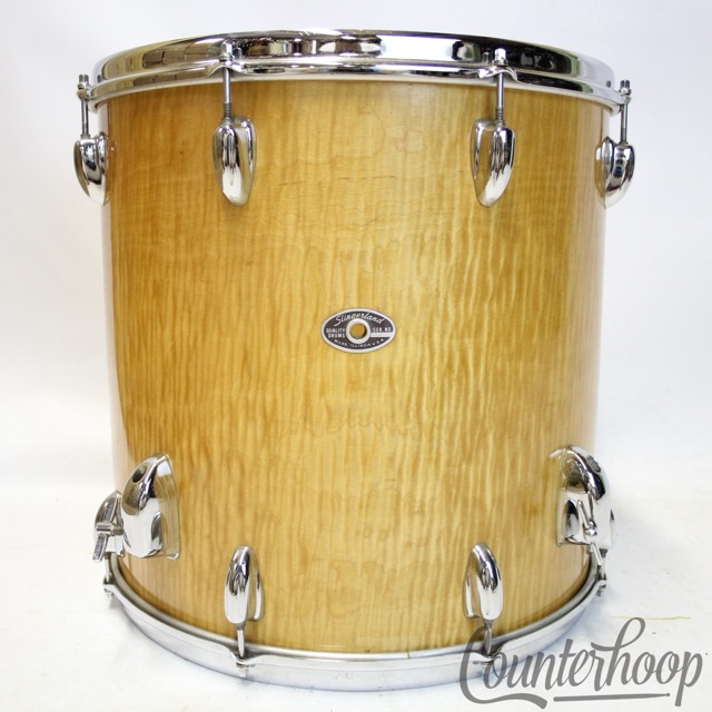 Slingerland 16x16"Quilted Maple Veneer Int/Ext Floor Tom Drum Vintage 70s Niles — main photograph
