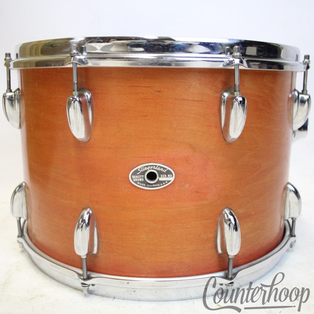 Slingerland 15x10"Tom Drum 3-Ply Natural Maple"M"Stain Vintage 70s Set-O-Matic* — main photograph