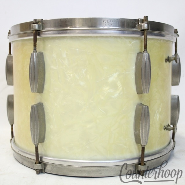Slingerland 13x9"30s Radio King Tom Drum Engraved Brass White Marine Pearl WMP* — main photograph
