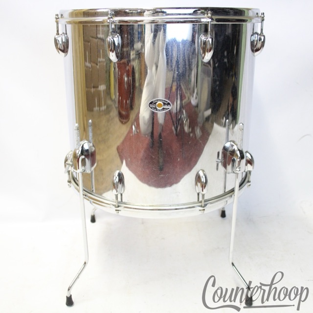 Slingerland 18x16"3Ply Floor Tom Drum Chrome Over Wood COW Sound King Vintage70s — main photograph