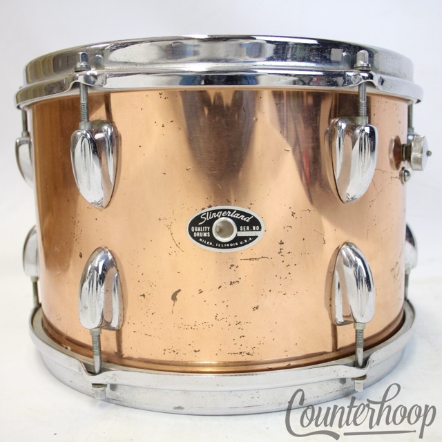 Slingerland 12x8"Tom Drum 70s Copper Over Wood Niles Sound King Stick-Saver Rims — main photograph