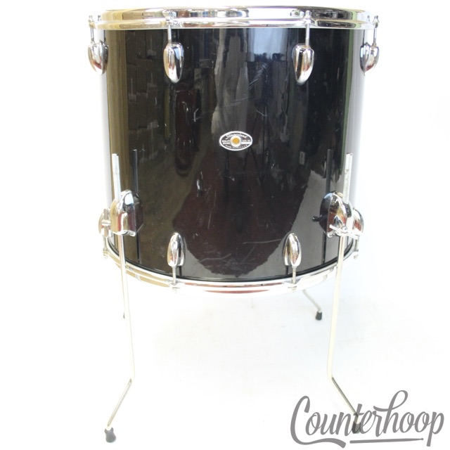 Slingerland 18x16"Black Beauty Pearl Floor Tom Drum Vintage 70s African Mahogany — main photograph