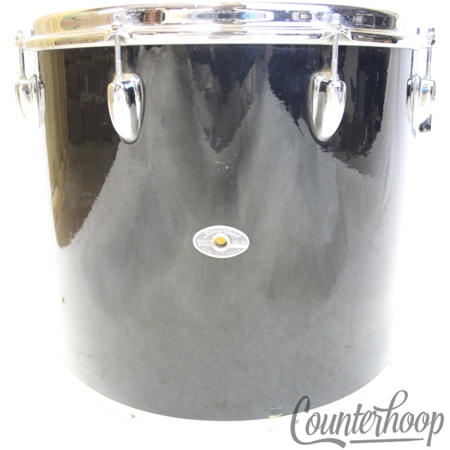 Slingerland 15x12" Concert Tom Drum Black Beauty Wrap Birdseye Maple Vintage 80s — main photograph