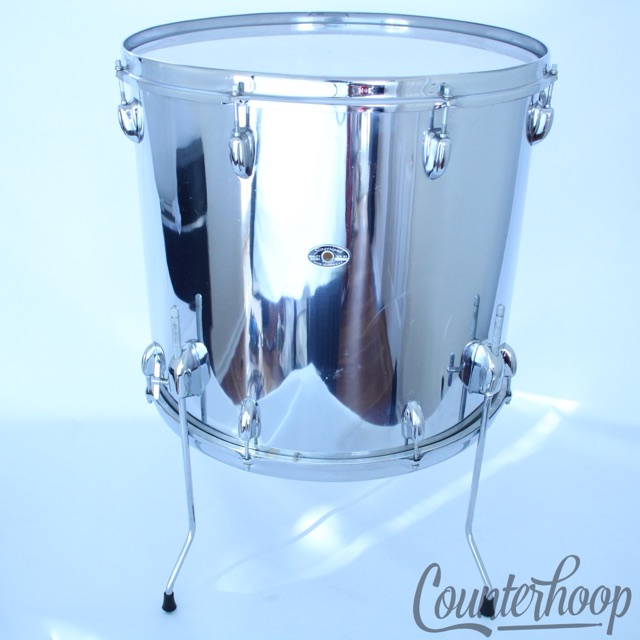 Slingerland 20x18"Floor Tom Drum/Bass COW Chrome Over Wood Vintage 70s 3Ply USA — main photograph