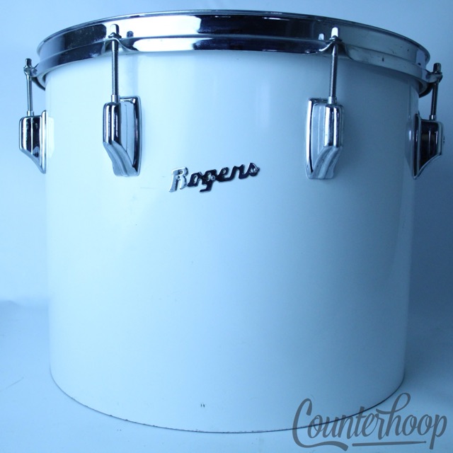 Rogers 15x12"Concert Tom Drum New England White Vintage 70s 9/72 5ply Maple USA — main photograph