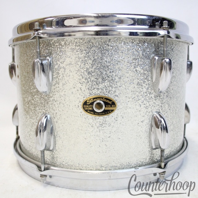 Slingerland 12x8" Silver Sparkle Tom Drum Vintage 60s Sound King Niles Diamond* — main photograph