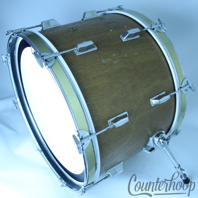 Pearl 22x14" Export Bass Drum Natural Mahogany Vintage 80s Made In Japan 8-Lugs — main photograph
