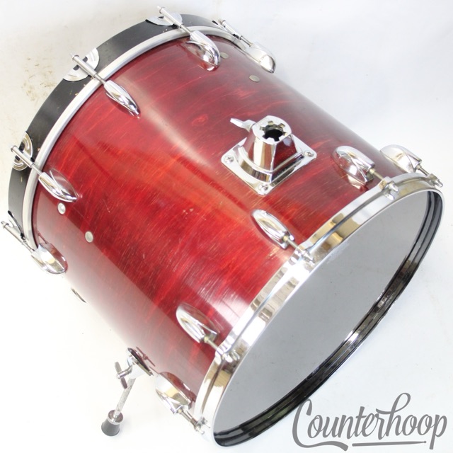 Gretsch 18x16"Bass Drum Vintage 80s Floor Tom Conversion Red Rosewood Jasper USA — main photograph