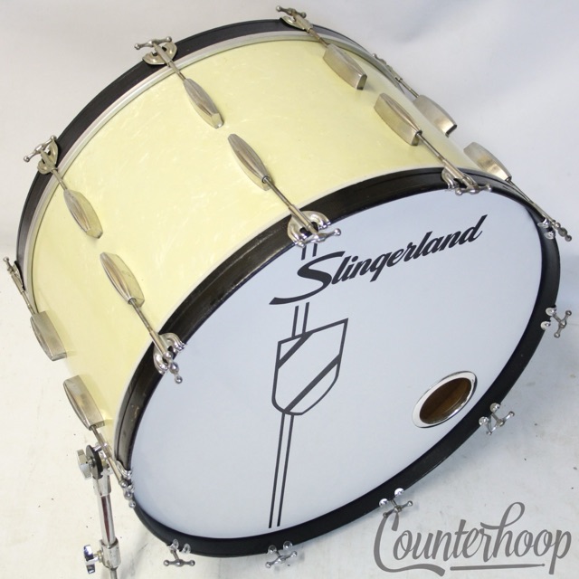 Slingerland 26x14" Radio King Bass Drum White Marine Pearl Vintage 40s 3ply USA — main photograph