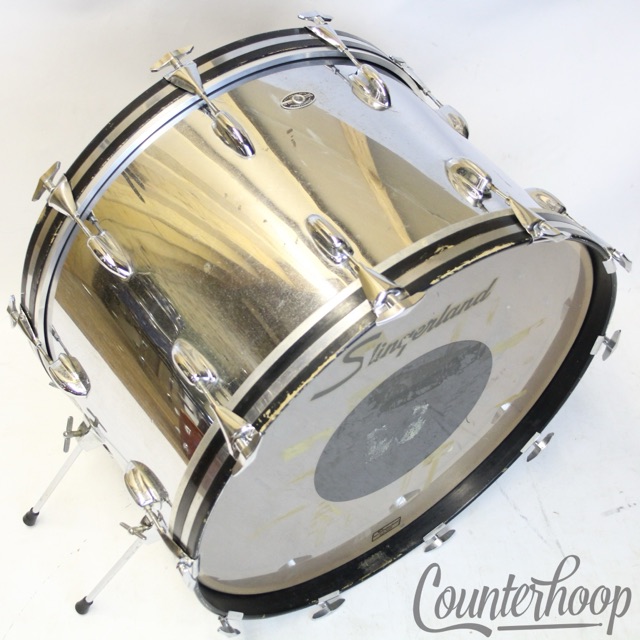 Slingerland 24x14"Virgin Buddy Rich Bass Drum 3Ply Chrome Over Wood Vintage 70s — main photograph