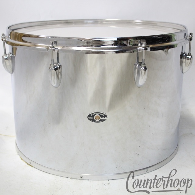 Slingerland 18x12"Tenor Timp Tom/Bass Drum 3Ply Chrome Over Wood COW Vintage 70s — main photograph