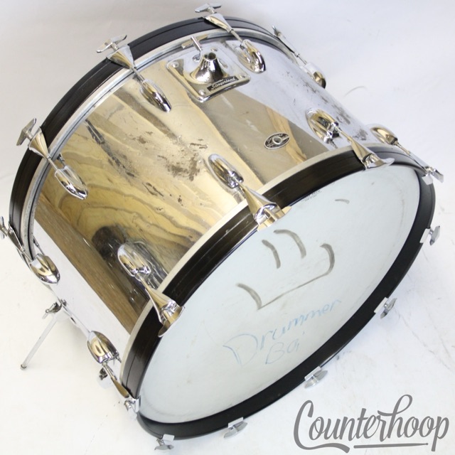 Slingerland 24x14"Buddy Rich Bass Drum 3Ply Chrome Over Wood USA COW Vintage 70s — main photograph