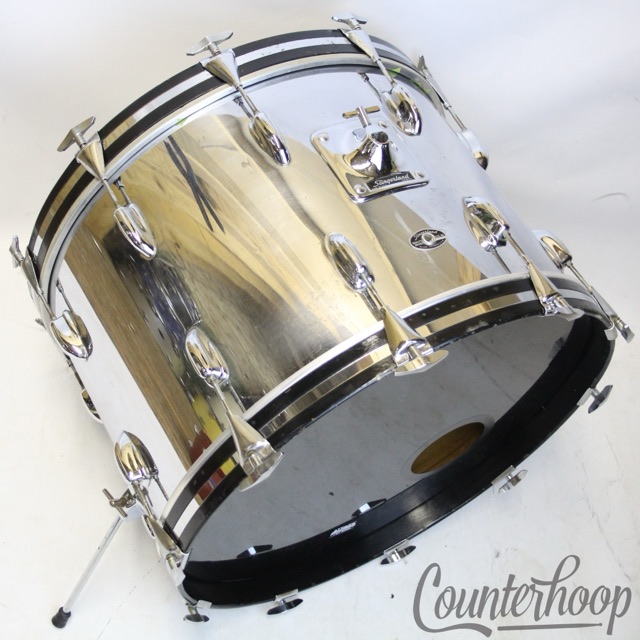 Slingerland 22x14"Sound King Bass Drum 3Ply Chrome Over Wood USA COW Vintage 70s — main photograph