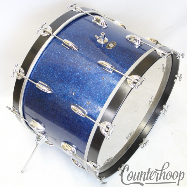 Slingerland 22x14"Blue Sparkle Bass Drum 3Ply Mahogany Radio King Vintage 50s RK — main photograph
