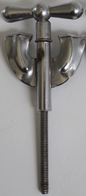 Rogers 2x Bow-Tie Bass Drum Tension T-Rods 3 3/4" Chrome 60s Holiday Cleveland* — main photograph