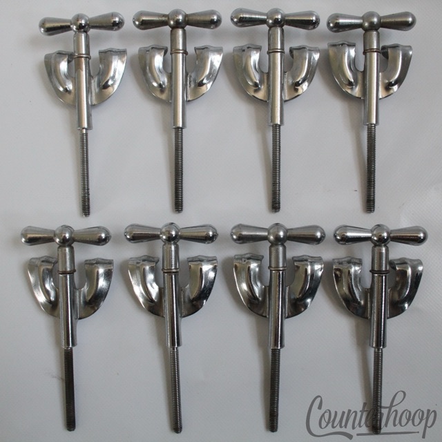 Rogers 8x Bow-Tie Bass Drum Tension T-Rods 3 3/4" Chrome 60s Holiday Cleveland* — main photograph