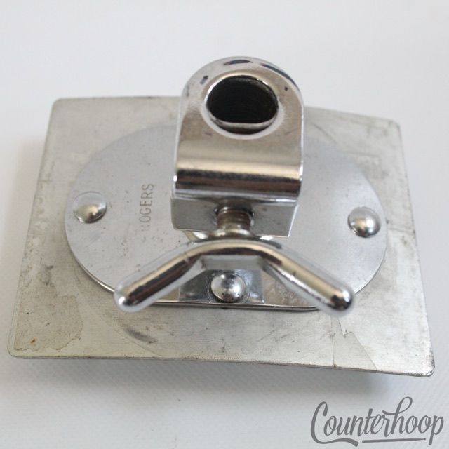 Rogers Bass Drum Double Tom Mount Post Receiver Chrome Vintage 60s Hex Swivo USA — main photograph