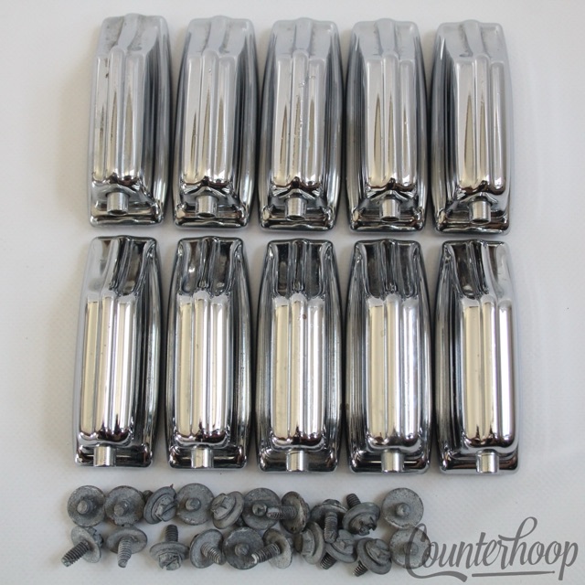 Rogers 10x Beavertail Bass Drum Lugs Chrome Fullerton Powertone Vintage 60s-70s — main photograph