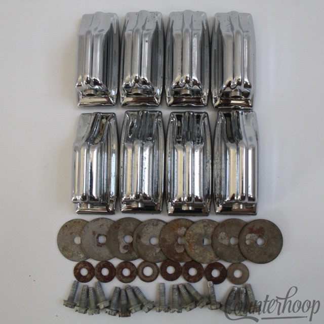 Rogers 8x Beavertail Tom Drum Lugs Chrome Powertone/Holiday Cleveland-Dayton 60s — main photograph