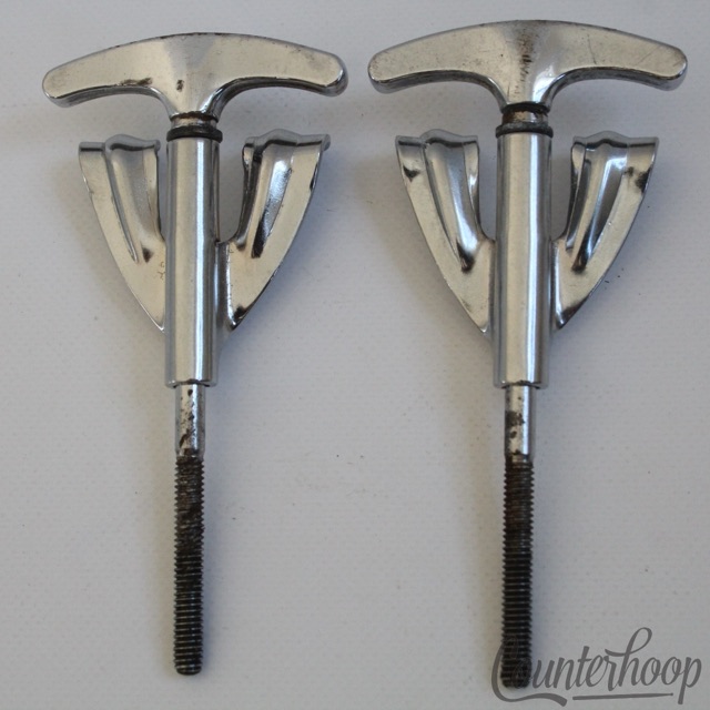 Ludwig 2x Bass Drum Tension T-Rods+Claws 3 7/8"Chrome Vintage 60s Super Classic — main photograph