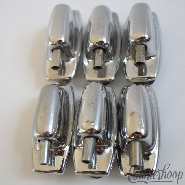 Ludwig 6x Tom Drum Lugs Set Chrome 1 11/16" Vintage 80s Rockers +Standard 70s — main photograph