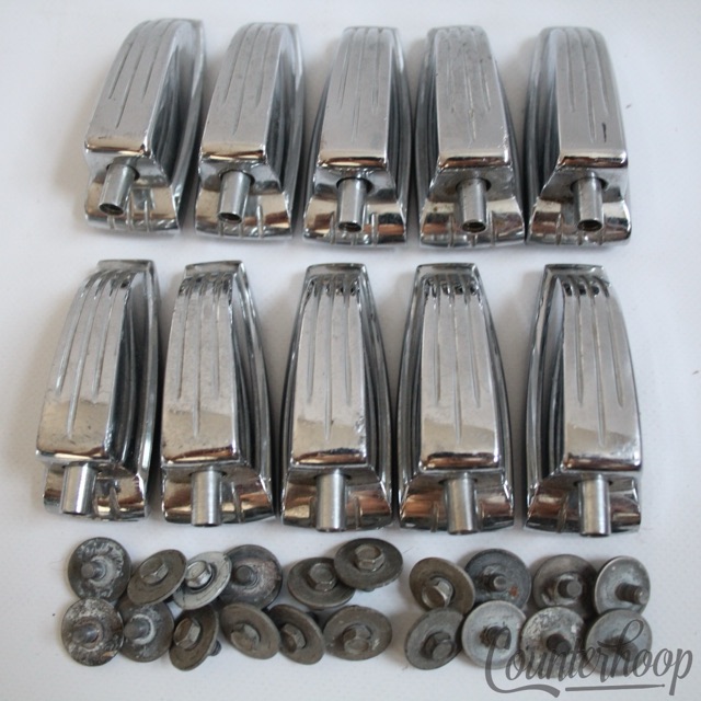 Ludwig 10x Bass/Floor Tom Drum Lugs Large Classic Chrome Vintage 60s P2243B USA — main photograph