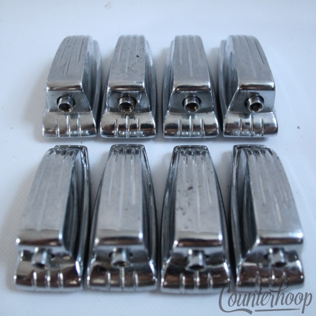 Ludwig 8x Bass/Floor Tom Drum Lugs Large Classic Chrome Vintage 70s USA P2243B* — main photograph