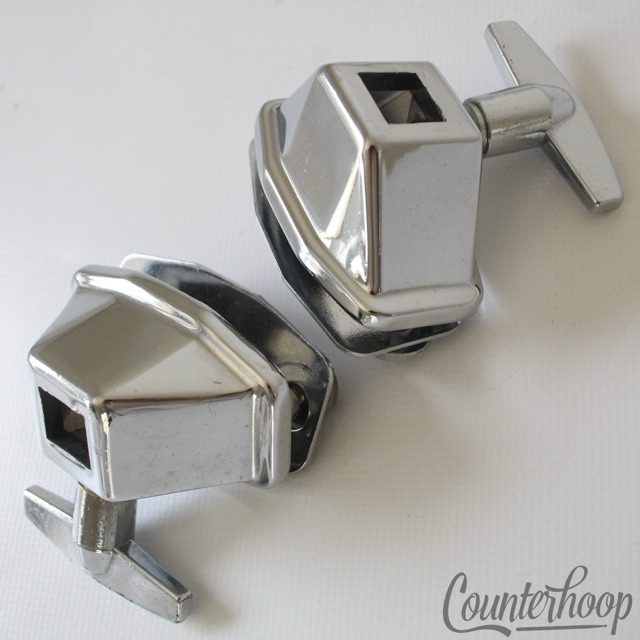 Ludwig 1/2" Larger Square-Spur Bass Drum Mounts Vintage 70s-80s Modular Chrome* — main photograph