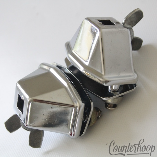 Ludwig 3/8"Smaller Square-Spur Bass Drum Mounts Vintage 70s Super Classic Chrome — main photograph