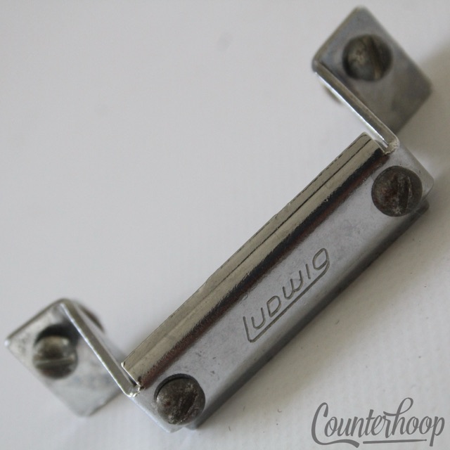 Ludiwg P32 Butt Plate Vintage 70s Block Logo Snare Drum Part Strainer Holder USA — main photograph