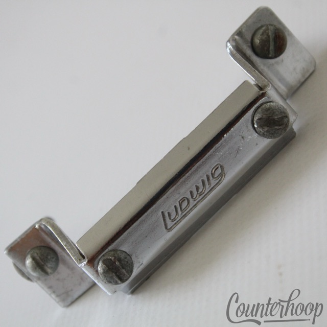 Ludiwg P32 Butt Plate Block Logo Snare Drum Part Strainer Holder USA Vintage 70s — main photograph