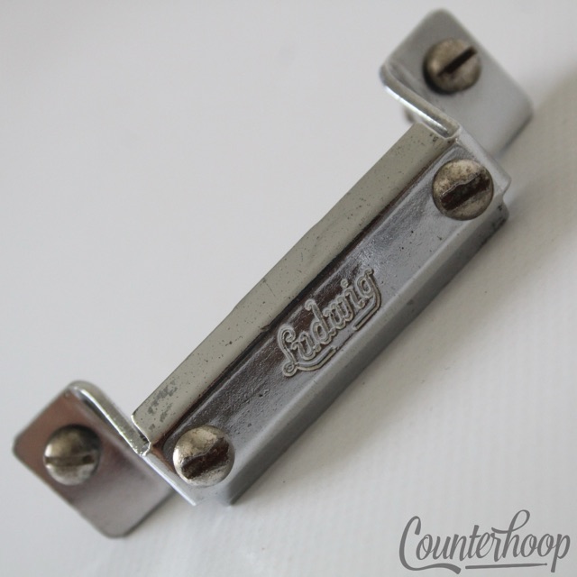 Ludiwg P32 Butt Plate Script Logo Snare Drum Part Strainer Holder Vintage 60s US — main photograph