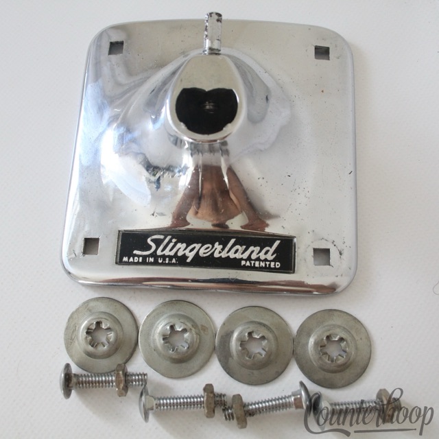 Slingerland Chrome Set-O-Matic Bass Drum Mount Tom Arm Receiver Sound King60-70s — main photograph