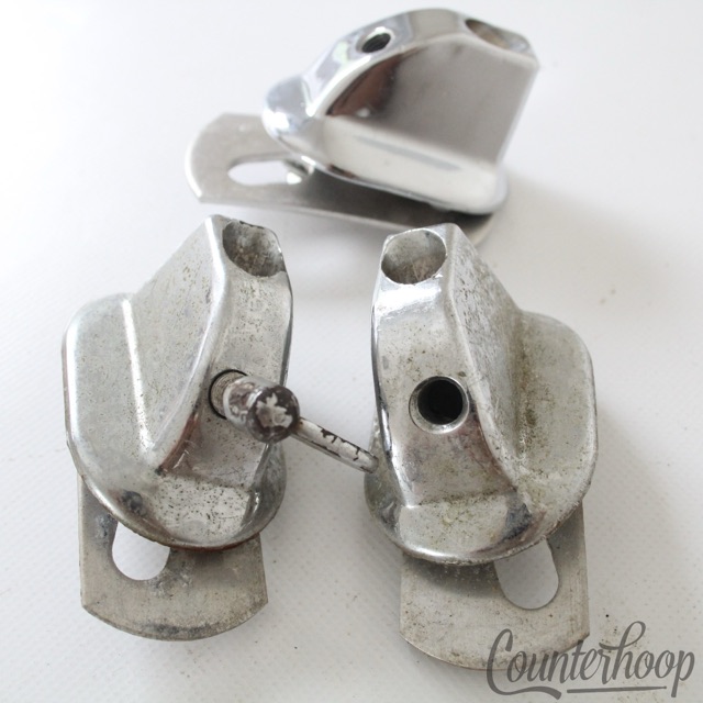Slingerland 3x Bass Drum Spur Mounts Parts Lot Vintage 60s Sound King Chrome USA — main photograph