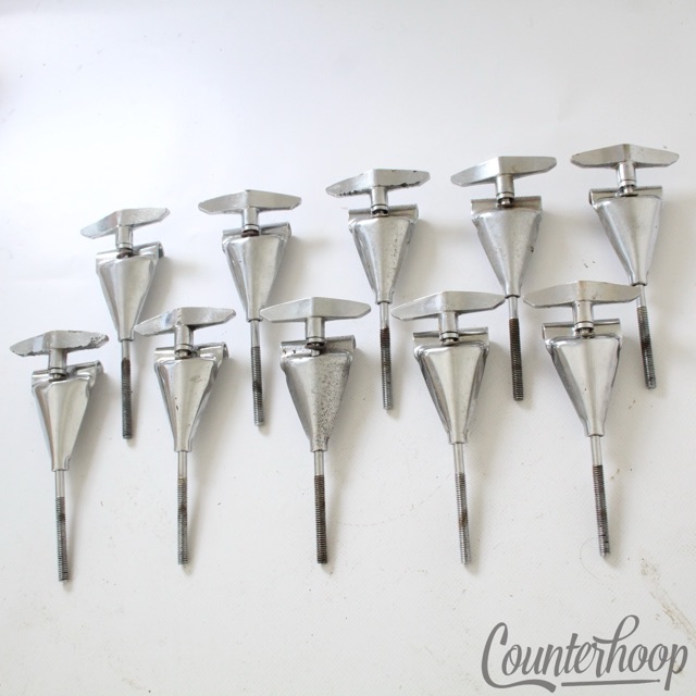Slingerland 10x Sound King Bass Drum Tension T-Rods+Claws Chrome Vintage 70s USA — main photograph