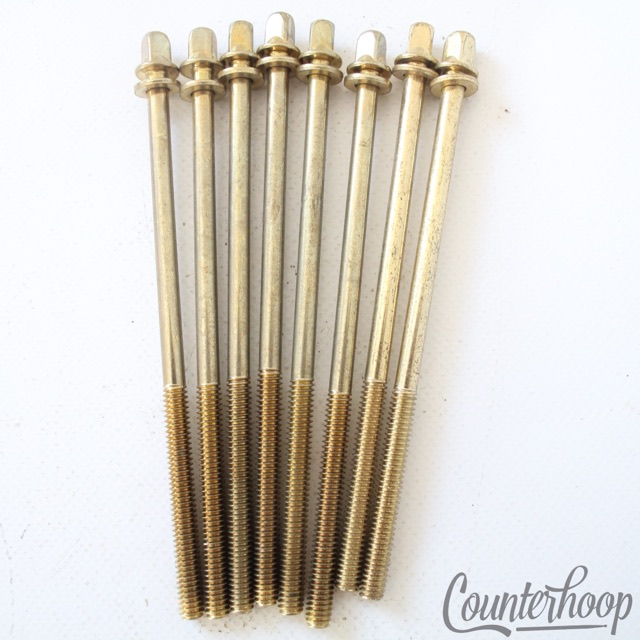 Vintage Style 2x 4 1/4" 6x 4 1/2" Tension T-Rods Gold Plated Snare/Tom Drum — main photograph