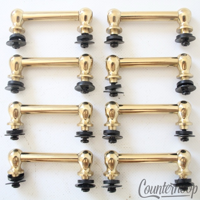 Vintage Style 8x 2 1/8" Gold Plated Tube Lugs Snare/Tom Drum Hardware Parts — main photograph